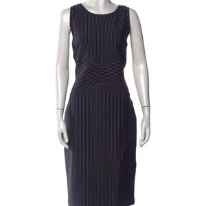 Michael Kors Navy Pinstripe Midi Dress